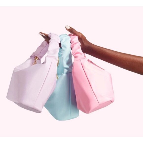 Stoney Clover Lane Classic Scrunch Handle Bag Purse Nylon Flamingo - Picture 12 of 12